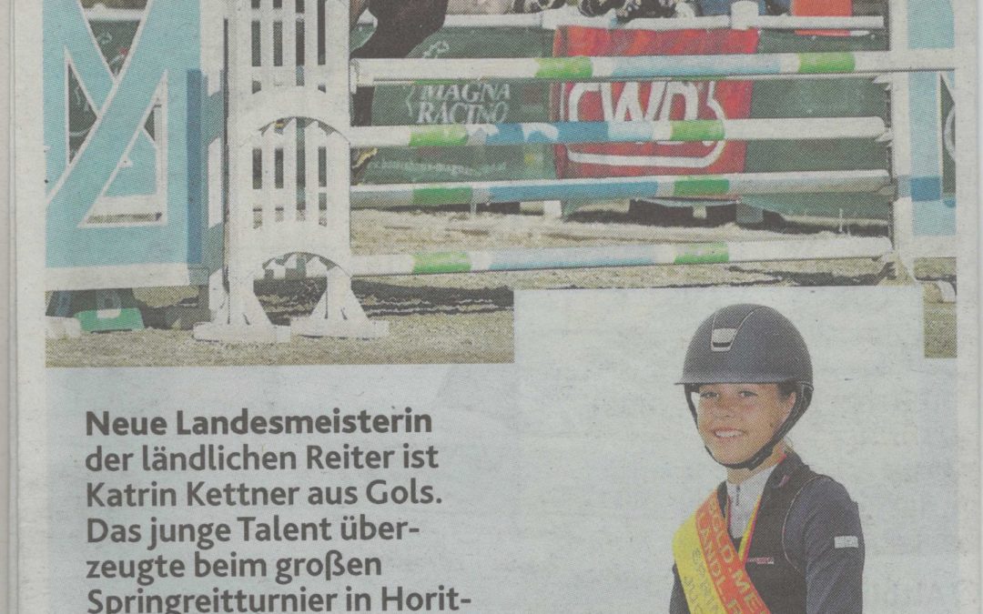 Neue Landesmeisterin der ländlichen Reiter