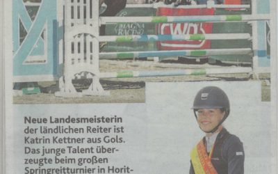 Neue Landesmeisterin der ländlichen Reiter