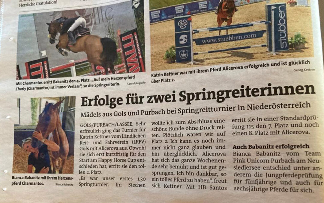 Erfolge für zwei Springreiterinnen