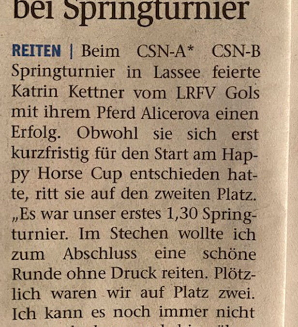 Silber für Kettner bei Springturnier