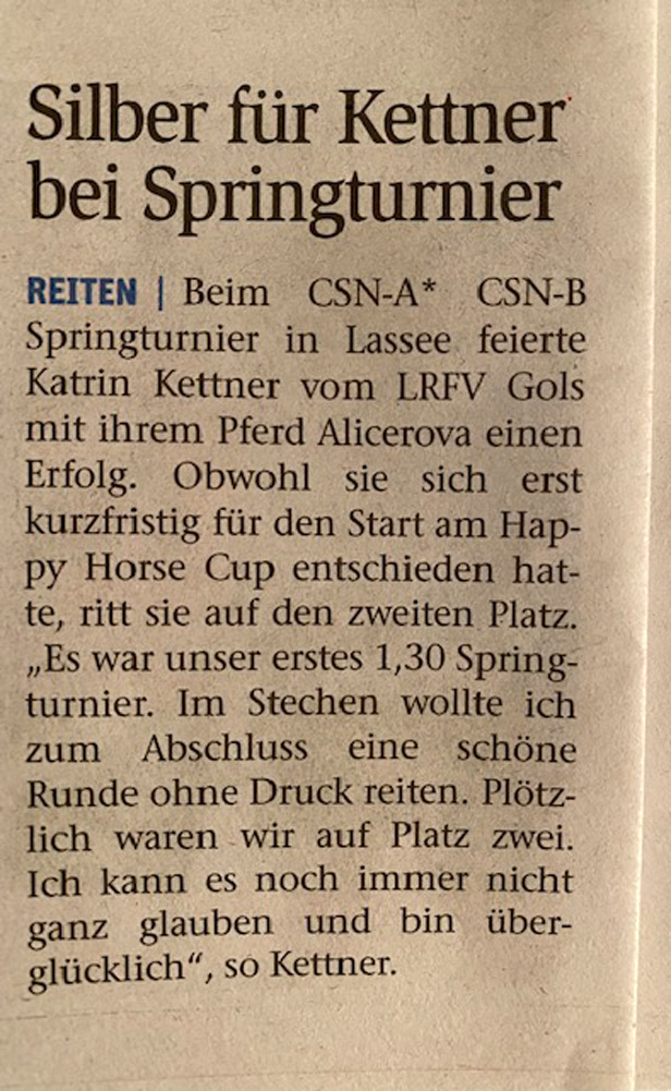 BVZ Artikel Woche 23/2021 über Katrin Kettner
