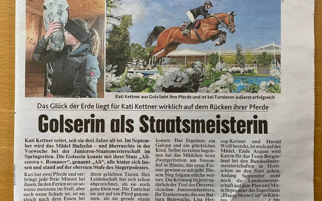 Golserin als Staatsmeisterin