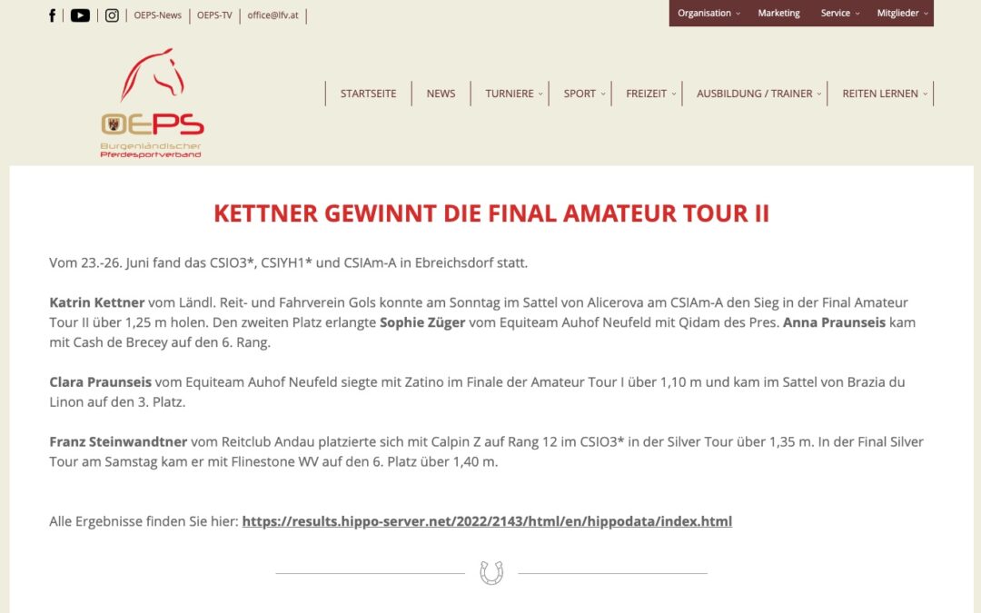 Kettner gewinn die Final Amateur Tour II